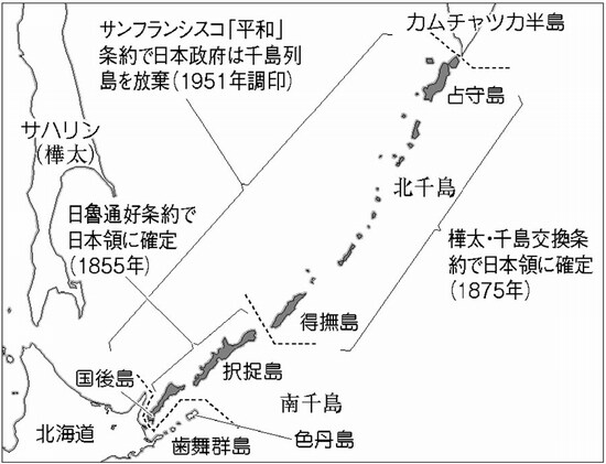 千島列島の地図