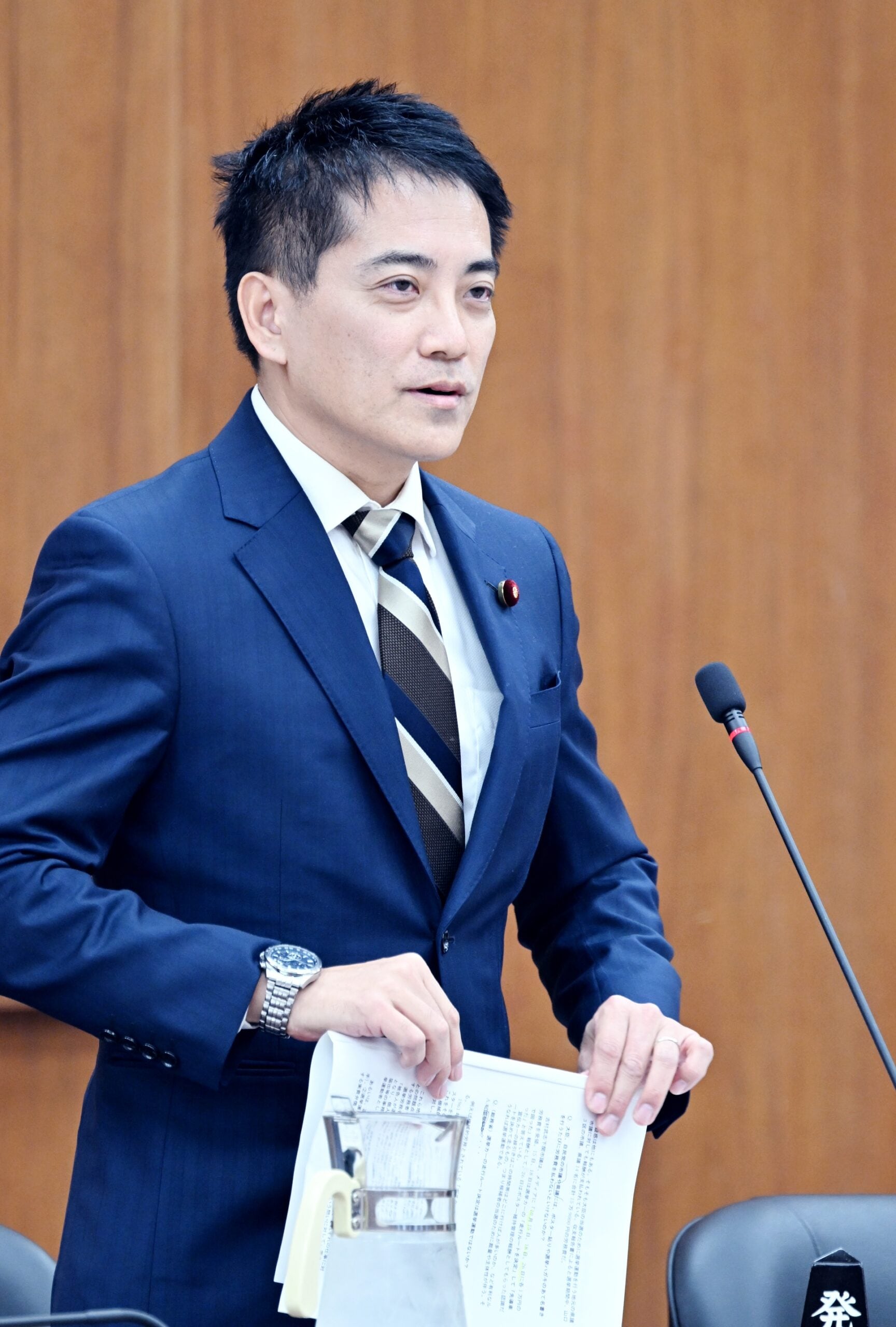 衆院総務委員会で質問する辰巳孝太郎議員