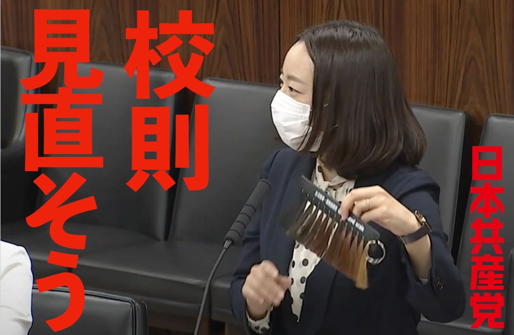 理不尽な「ブラック校則」人権侵害の校則見直し要求（2021.3.16文教科学委員会）