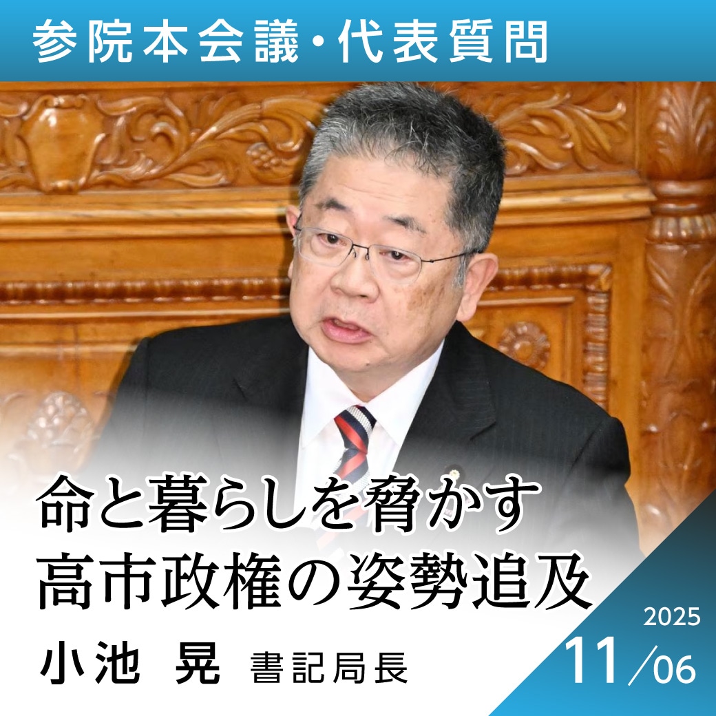 参院本会議・代表質問　小池晃書記局長
