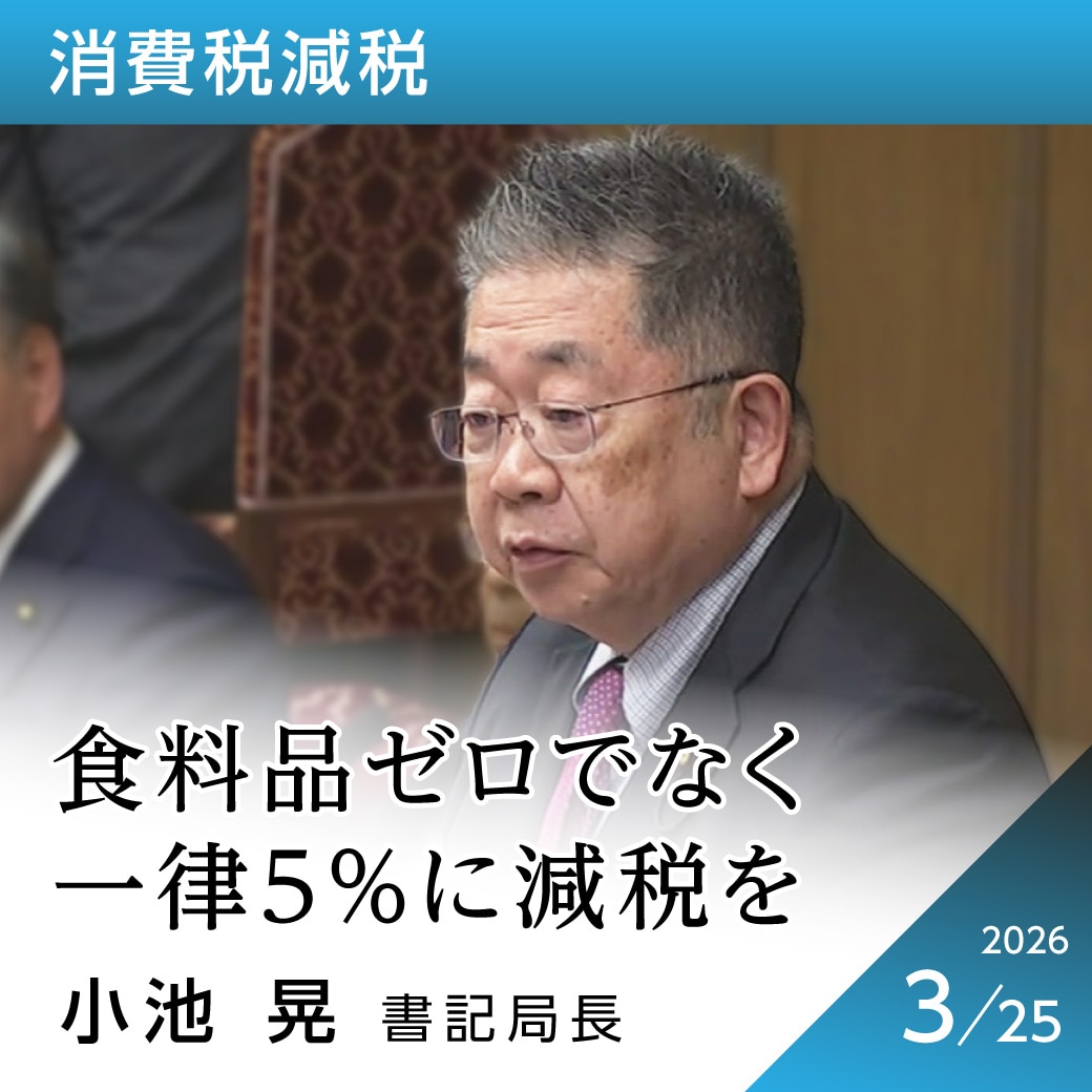 消費税減税　小池晃書記局長
