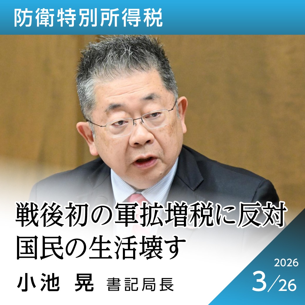 防衛特別所得税　小池晃書記局長