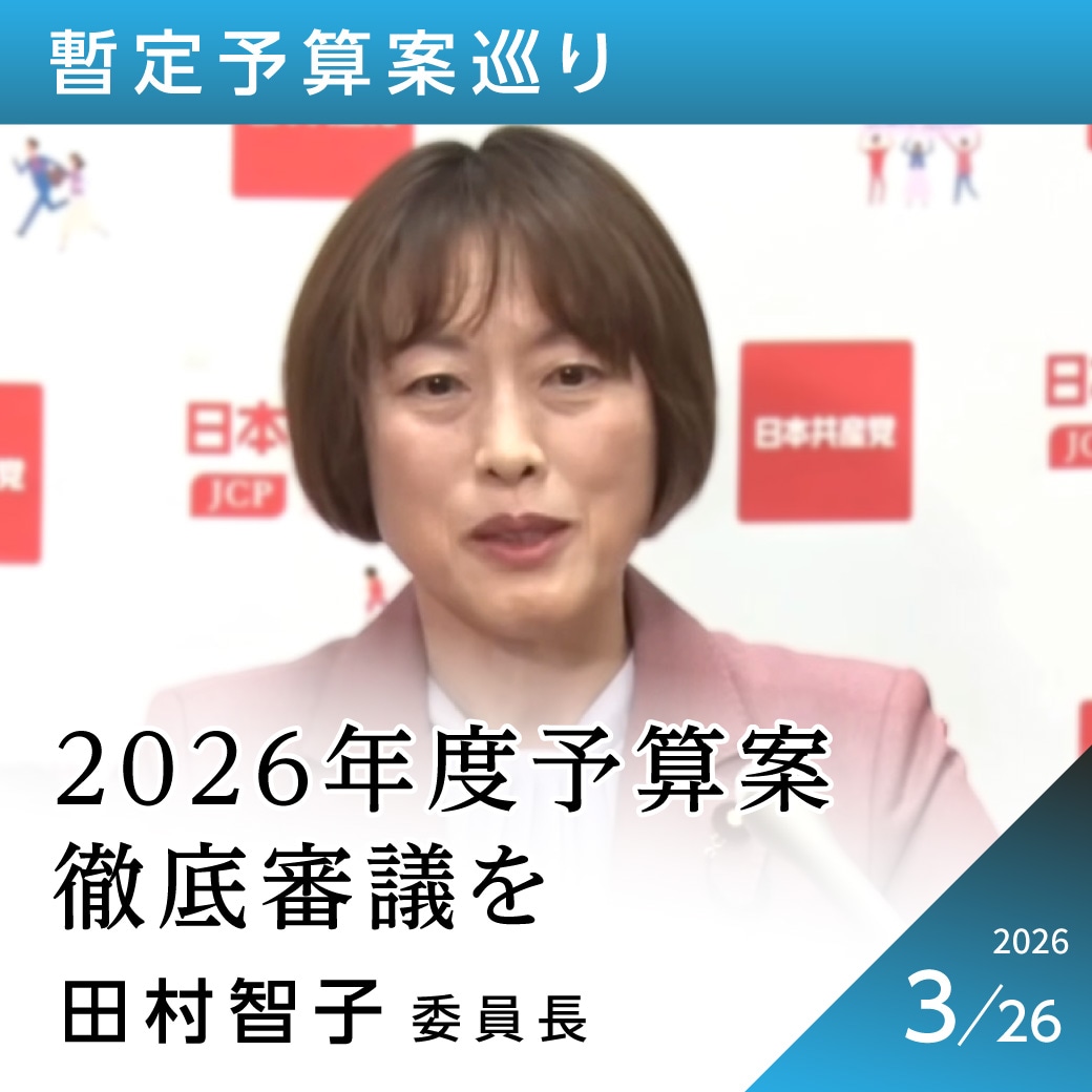 暫定予算案巡り　田村智子委員長