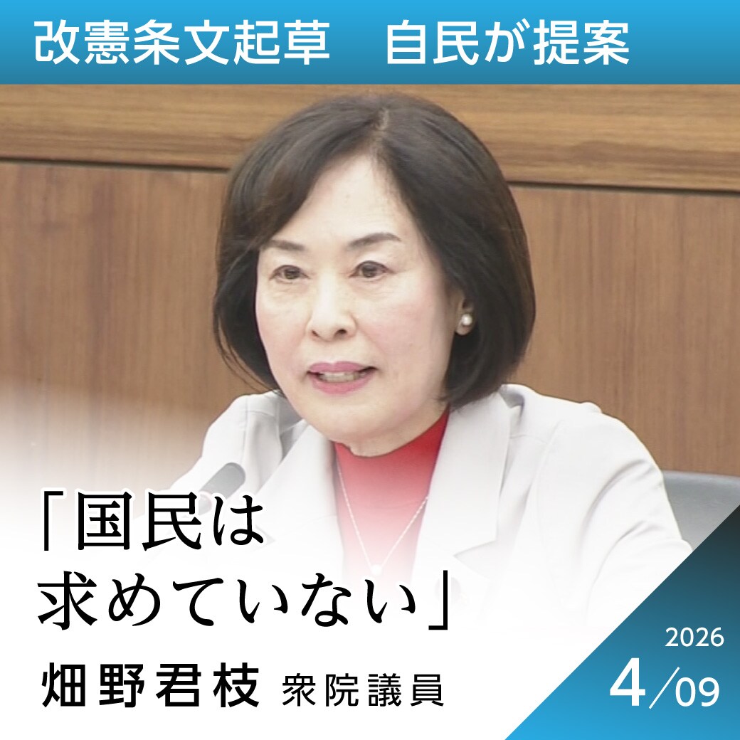 改憲条文起草　自民が提案　畑野君枝議員