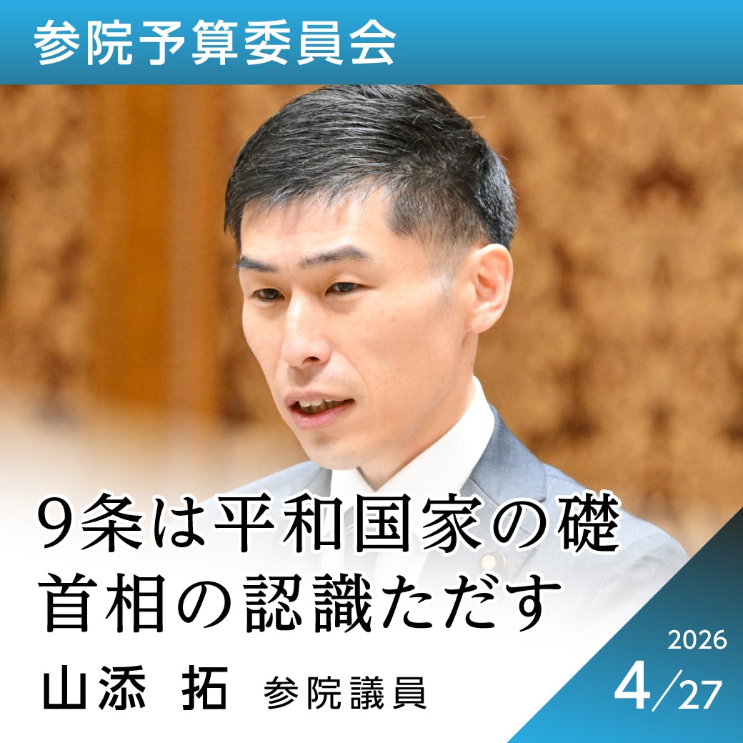 参院予算委員会　山添拓議員