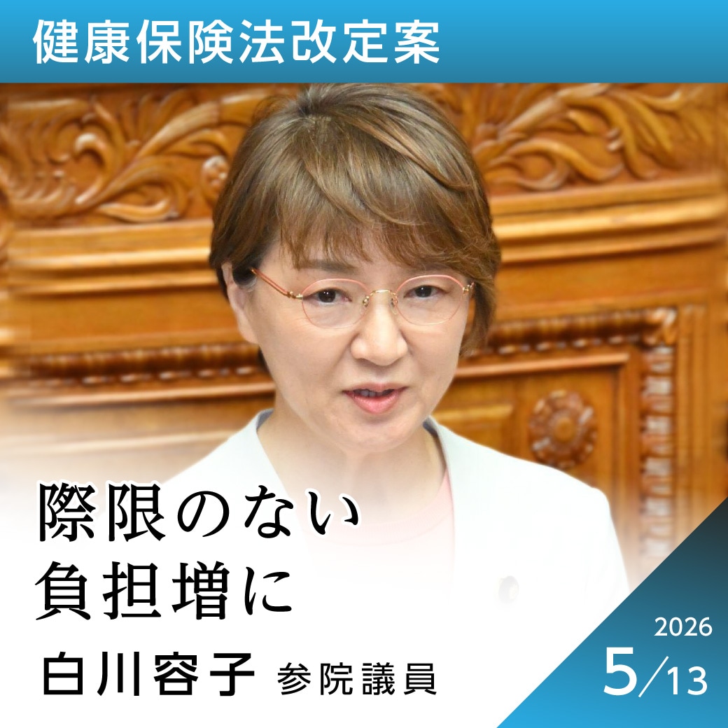 健康保険法改定案　白川容子議員