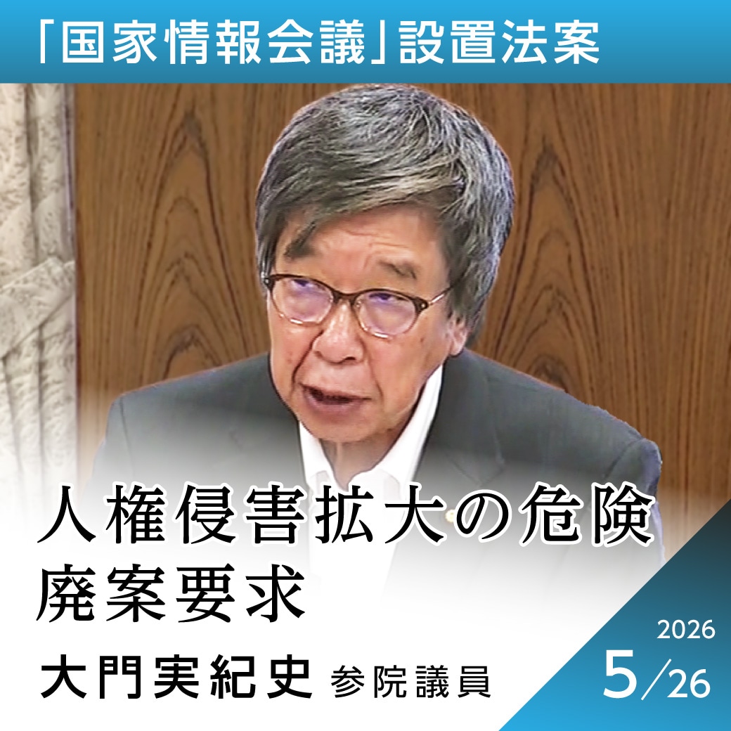 国家情報会議設置法案　大門実紀史議員