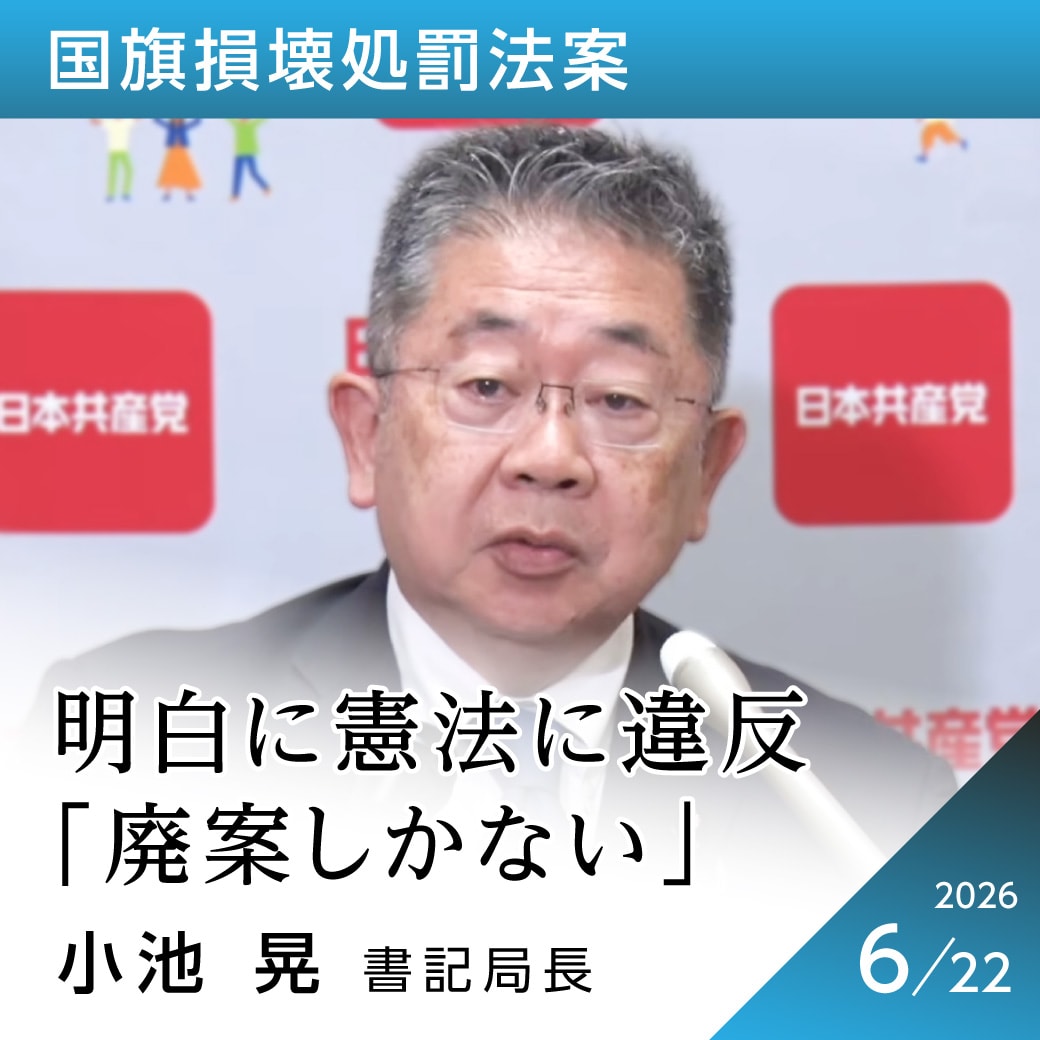 国旗損壊処罰法案　小池晃書記局長