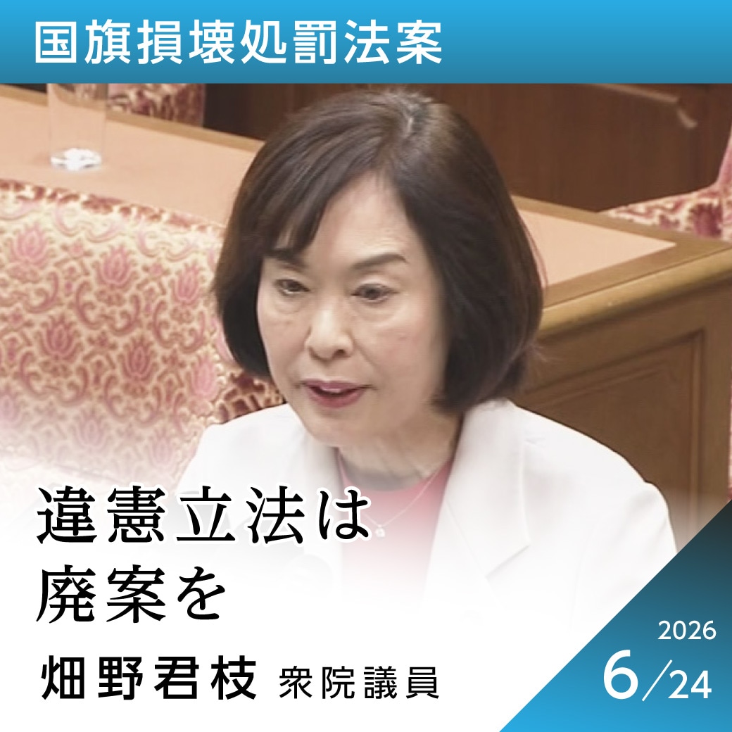 国旗損壊処罰法案　畑野君枝議員