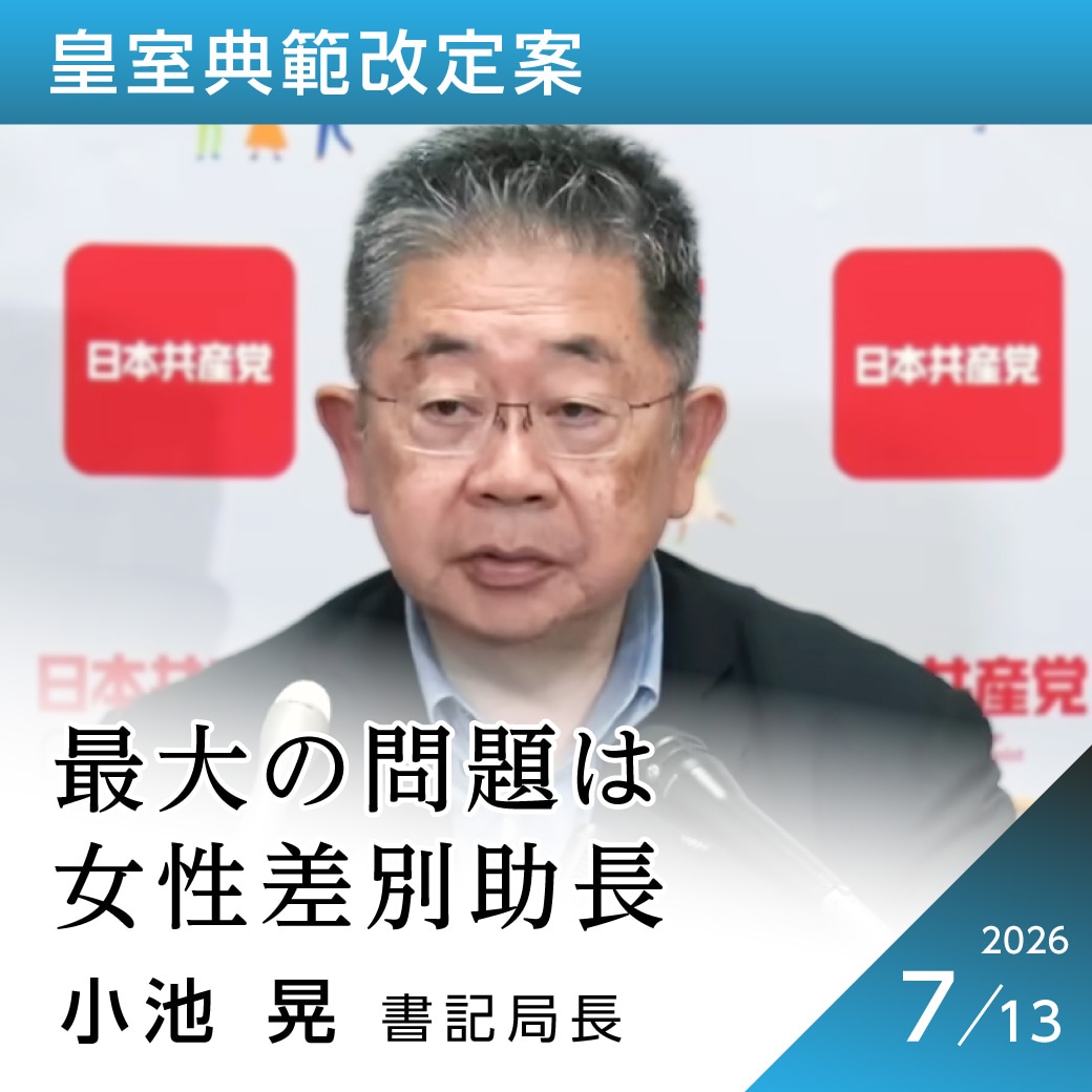 皇室典範改定案　小池晃書記局長
