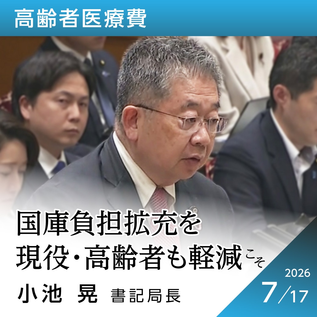 高齢者医療費　小池晃書記局長