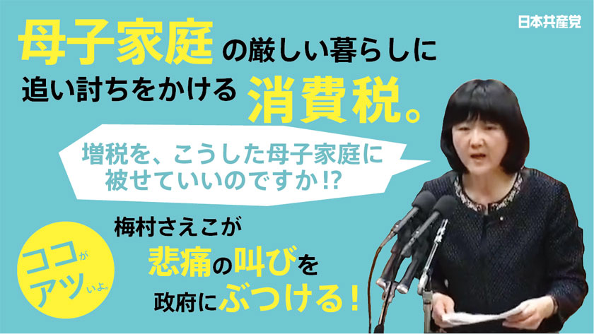 【切り抜き】梅村さえこ　消費税増税　悲痛な叫びぶつける
