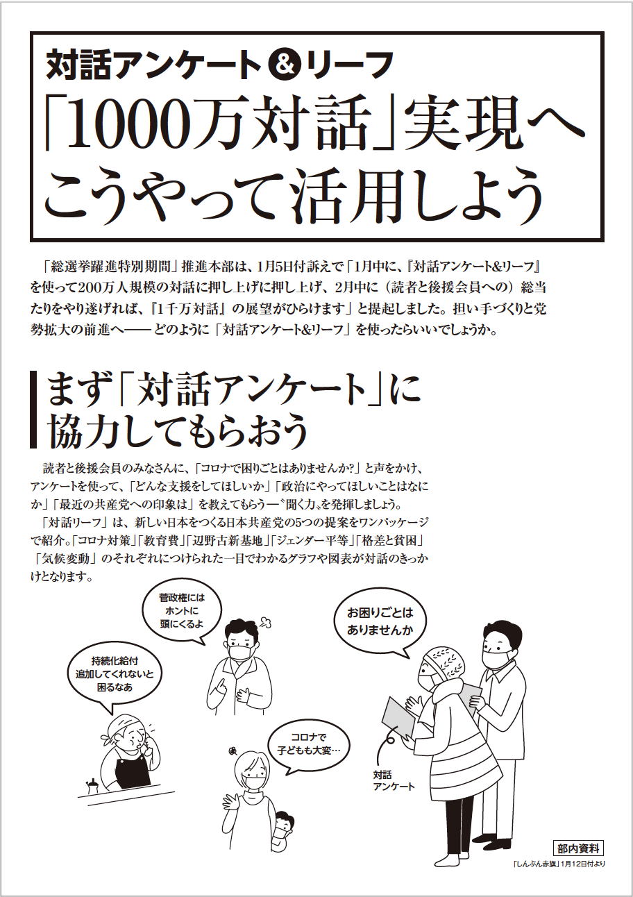 対話アンケート＆ リーフ　「1000万対話」実現へこうやって活用しよう