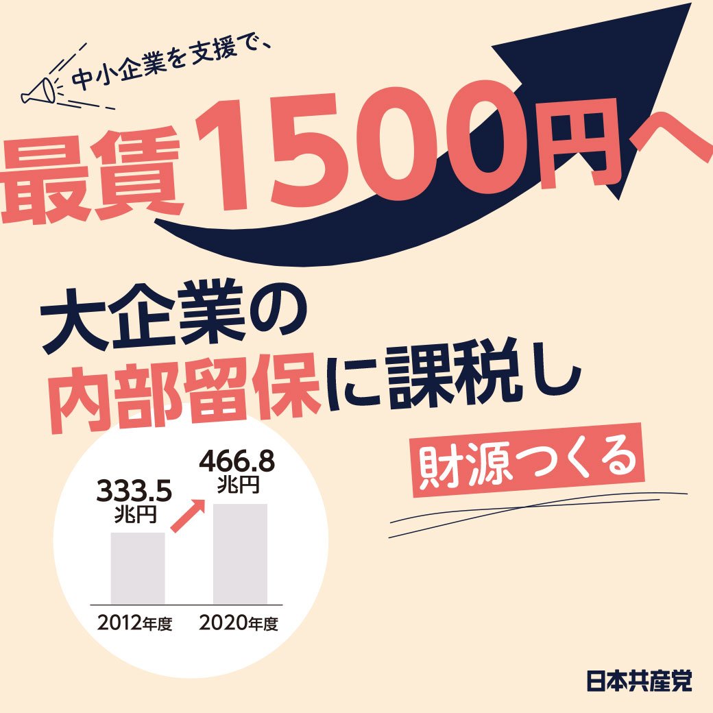 2022参院選政策　最賃1500円へ