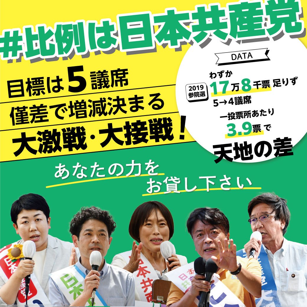 2022参院選　#比例は日本共産党　