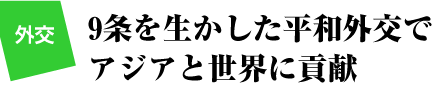 外交　9条を生かした平和外交でアジアと世界に貢献