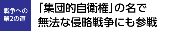 戦争への第2の道　「集団的自衛権」の名で無法な侵略戦争にも参戦